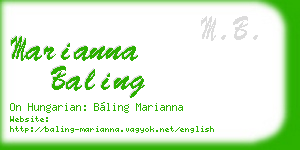 marianna baling business card